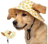 Outdoor Sun Hat for Pets, Cute Adjustable Dog Sun Hat with Ear Holes for Small Big Cats Dogs, Breathable Pet Bonnet for Beach Summer Walks Summer Beach Walking, Hiking & Daily Travel