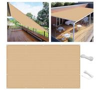 Outdoor Sun Shade Canopy 2.2 x 6m UV Protection Breathable Mesh Screen Outdoor Shade Net with Grommets for Garden Patio Beach Sand Yellow