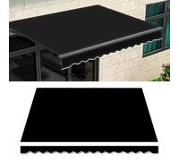 Outdoor Sun Shade Canopy, 4.5x3.5m UV Protection Waterproof Fabric, Durable Polyester Pergola Cover, Stylish Black Patio Awning for Garden & Deck