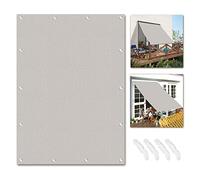 Outdoor Sun Shade Canopy 5x10m UV Protection Waterproof Sail Tent with Grommets & Straps for Garden Patio Beige & Light GrayPerfect for Decks & Outdoor Spaces
