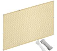 Outdoor Sun Shade Sail 0.8 x 6m Waterproof UV Protection, Privacy Balcony Netting with Grommets, Nylon Cable Ties & Cord for Railing, Cream Color