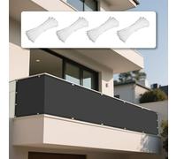 Outdoor Sun Shade Sail 216 x 332 cm 98% UV Protection Canopy HeavyDuty AntiUV Fabric with Grommets & Ropes for Patio Garden Deck Dark Gray