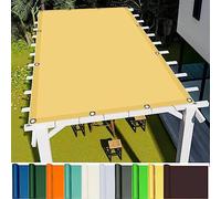 Outdoor Sun Shade Sail 3.5 x 4m (11.48 x 13.12ft) 98% UV Block Waterproof Canopy Durable PES Polyester Includes Free Rope for Garden Patio Lawn Party Cream Color
