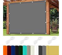 Outdoor Sun Shade Sail 6 x 6.5 m - 98% UV ProtectionPolyester Canopy with Grommets & Cords for Pergola Patio Garden Light Gray