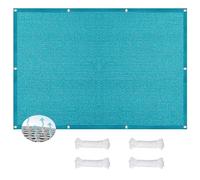 Outdoor Sun Shade Sail 7.5m Rectangle - UV-Resistant Breathable Mesh Cover for Backyard, Swimming Pools & Plants - Easy Install with Ropes - Cream Color
