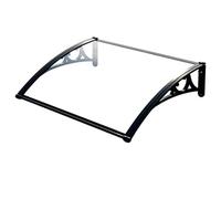 Outdoor Sunshade Awning for Patio Door & Window Canopy Metal Bracket & Drainage System UV Protection & Rain Cover Clear 100" Stylish WeatherResistant.