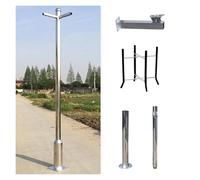 Outdoor Surveillance Camera Pole, All-Weather Security Camera Holder Stand, 6.5-19.6ft Extra-Long Adjustable Mount for Home/Shop