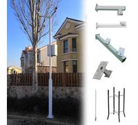Outdoor Surveillance Pole with Lightning Protection and Adjustable Camera Mounting System for Ground Installation Security