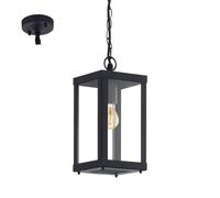 Outdoor Suspension Light 1 Bulb Black With Glass GL1294