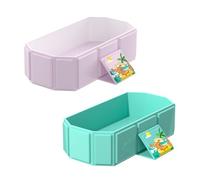 Outdoor Swimming Pool for Kids - Foldable Hard Plastic Shell Portable Dog Pool for Summer Water Fun and Backyard Play