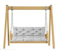 Outdoor Swing Bench Cushion 2/3Seater Garden Cushions with Backrest 120x100cm & 150x100cm 8cm Thickness 9 Colors Available (Grey) Waterproof & Comfortable