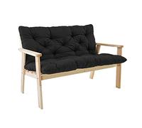 Outdoor Swing Bench Cushions with Backrest 2-3 Seat Replacement Non-Slip Patio Furniture Reclining Chairs Garden Chairs Indoor/Outdoor Use 100 x 100 x 8 cm Black