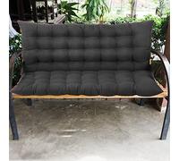 Outdoor Swing Bench Cushions with Backrest - 2 or 3 Seat Wicker Loveseat Pads for Patio Backyard Garden - Dark Grey 120x100x8cm & Comfortable Outdoor Furniture Accessories