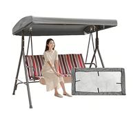 Outdoor Swing Canopy Replacement Cover 3 Seater Universal Waterproof Patio Swing Covers,Replacement Canopy Top Cover for Garden Chair Patio Hammock,Gray,210D:75×47×7/9"