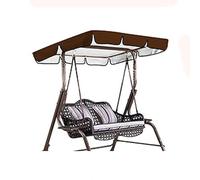 Outdoor Swing Canopy Replacement Top - 2/3 Seater Garden Hammock Cover Coffee Color 98"x73"x7.1" - Perfect for Backyard Relaxation and Protection