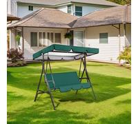 Outdoor Swing Canopy Set for 3-Pedestal Frame with Top Shade and Seat Cover Made from 210D Oxford Cloth (Gray 195x125x15cm)
