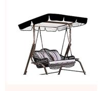 Outdoor Swing Replacement Canopy,Swing Canopy Replacement Top,2/3 Seater Garden Hammock Top Cover(Black,74.8 * 52 * 5.9in)