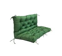 Outdoor Swing Replacement Cushion with Backrest for Patio Porch Garden Chair, Waterproof 2 or 3 Person Seat for Furniture Bench (Dark Green, 47.2x39.4in)