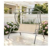 Outdoor Swing Replacement Fabric 600D Thickened Waterproof Oxford Waterproof Chair Bench Replacement Cover for 2/3 Seater Patio Garden Swing Chair ,Beige-47.2×18.5×18.5in