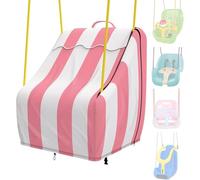 Outdoor Swing Seat Cover Compatible with Little Tikes Swing, Waterproof Outdoor Swing Cover for Small Swings, Oxford Fabric with Cute Stripes Pattern, Pink