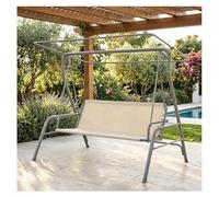 Outdoor Swing Seat Replacement 600D Thickened Waterproof Oxford Chair Bench Replacement Cover for 2/3 Seater Patio Garden Swing Chair,Beige-39.4×18.1×19.3in