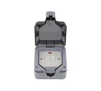 Outdoor Switched 13Amp Waterproof Double Sockets IP66 Rated Plug Socket Box Switched Power Socket Wall Electrical for Bathroom Garden Garage