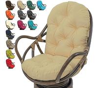 Outdoor Swivel Rocker Cushion, Waterproof Comfy Papasan Chair Cushion, Tufted High Back for Rattan Swing Egg Chair