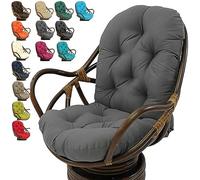 Outdoor Swivel Rocker Cushion, Waterproof Comfy Papasan Chair Cushion, Tufted High Back for Rattan Swing Egg Chair