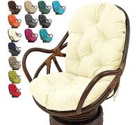 Outdoor Swivel Rocker Cushion, Waterproof Comfy Papasan Chair Cushion, Tufted High Back for Rattan Swing Egg Chair
