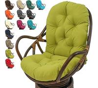 Outdoor Swivel Rocker Cushion, Waterproof Improved Comfy Hammocks Papasan Chair Cushion,120 * 60cm Rocking Chair Cushion+ Tufted High Back, For Rattan Swing Wicker Rattan Egg Chair(Color:D)