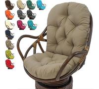Outdoor Swivel Rocker Cushion, Waterproof Improved Comfy Hammocks Papasan Chair Cushion,120 * 60cm Rocking Chair Cushion+ Tufted High Back, For Rattan Swing Wicker Rattan Egg Chair(Color:A)