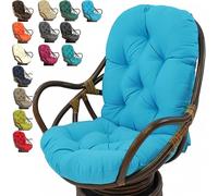 Outdoor Swivel Rocker Cushion, Waterproof Improved Comfy Hammocks Papasan Chair Cushion,120 * 60cm Rocking Chair Cushion+ Tufted High Back, For Rattan Swing Wicker Rattan Egg Chair(Color:C)