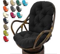 Outdoor Swivel Rocker Cushion, Waterproof Improved Comfy Hammocks Papasan Chair Cushion, Rocking Chair Cushion Tufted High Back, For Rattan Swing Wicker Rattan Egg Chair(Color:A)