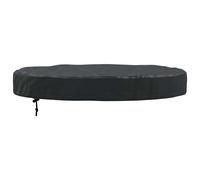 Round Outdoor Table Cover, Black, 142x142x10 cm, Durable 210D Oxford Fabric