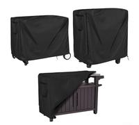 Outdoor Table Cover with Tear Resistant 420D Oxford Fabric for Double Shelf Movable Dining Cart and Prep Table, Windproof Adjustable Rope Hem (35 * 24 * 35inches)
