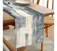 Outdoor Table Runner Black Linen Boho Table Runner Modern Seasonal Decorative Tablecloth for Coffee Table, Holiday Parties, Wedding, Kitchen, Home Party Decor 33 cm x 183 cm