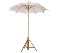 Outdoor Table Umbrella, Handmade Craftsmanship, Moso Bamboo Ribs Table Umbrella, Foldable Design, Patio Garden Backyard Sunshade Parasol(White)