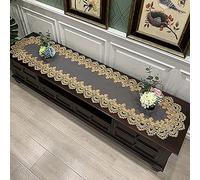 Outdoor Tablecloth， European Embroidered Flower Lace Oval Table Runner(D,40 * 180cm)