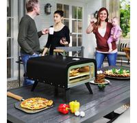 Alfresco Outdoor Tabletop Gas Pizza Oven with 12 Pizza Stone and Peel, Black, none
