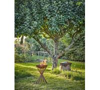 Outdoor Tall Metal Dak Fire Pit in Rust H65Cm W38Cm Ivyline Brown One Size