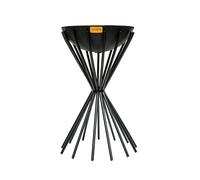Outdoor Tall Metal Dakota Fire Pit in Black H65Cm W38Cm