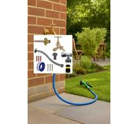 Outdoor Tap Installation Kit With Self-Cutting Valve, Brass Bib Tap, Complete Through-Wall And Black/yellow Hose Connector