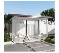 Outdoor Tarp Curtains with Zipper Door,Waterproof 0.5mm Thicken PVC Clear Plastic Tarp with Zipper Door,With Zipper Weather Resistant Partition Curtains For Pergola,Porch(H2xW10M/H6.56xW32.8ft)