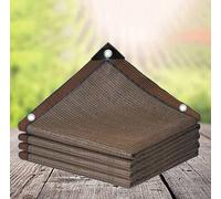 Outdoor Tarpaulin 6 x 8 m Tear-Resistant Shading Fabric 90% Sun Protection Perforated Design for Balcony & Garden Anti-Hail Net Brown Color& Versatile