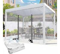 Outdoor Tarpaulin Side Panels,1x0.8m,1.2x2.5m,1.8x3m Waterproof Clear Tarp,0.3mm Thickened Pvc Plastic Tarpaulin,With Zip and Grommets,For Decks,Porches,Gazebos,WxH-3x2.2m/9.8x7.2ft