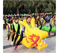 Outdoor Team Games Inflatables Adult Outdoor Party Group Inflatable Dragon Boat Portable Multiplayer Game Prop Teamwork Toys(Yellow,5 seats)