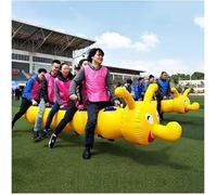 Outdoor Teamwork Games, Development Lawn Inflatable Dragon Boat, Group Collaboration Game Equipment(8 seats)