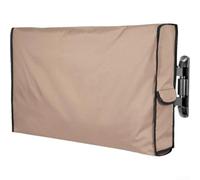Outdoor Television Cover 210D Waterproof/Heavy Duty TV Protector for Flat Screen with Remote Pocket/Garden Patio Furniture Case for Year-Round Weather Protection/Khaki(137.16x12.7x83.82cm)