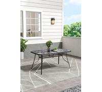 Outdoor Tempered Glass Marble Garden Dining Table Garden Sanctuary Multi L