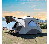Outdoor Tent, Automatic Pop Up Ultralight Dome Tents, 4 Seasons & Windproof Family Camping Tent with Removable Outer Tarpaulin, Double Layers(Khaki)